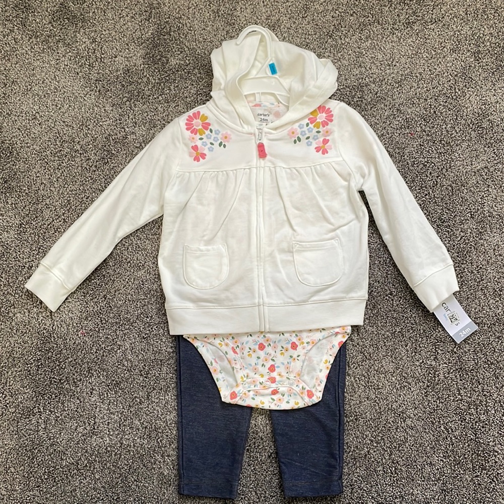 Carters baby girl outfit set